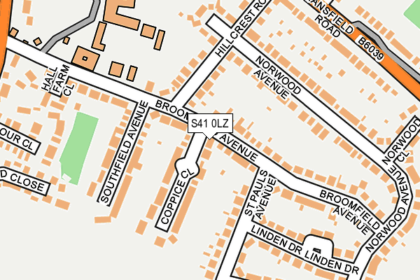 S41 0LZ map - OS OpenMap – Local (Ordnance Survey)