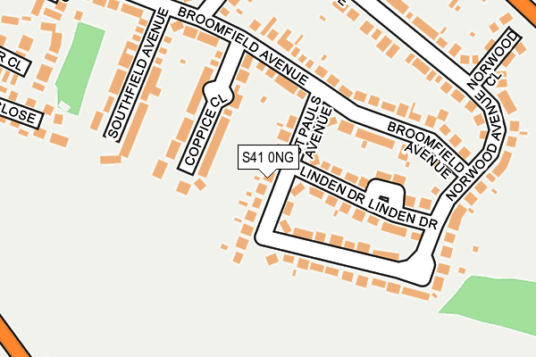 S41 0NG map - OS OpenMap – Local (Ordnance Survey)