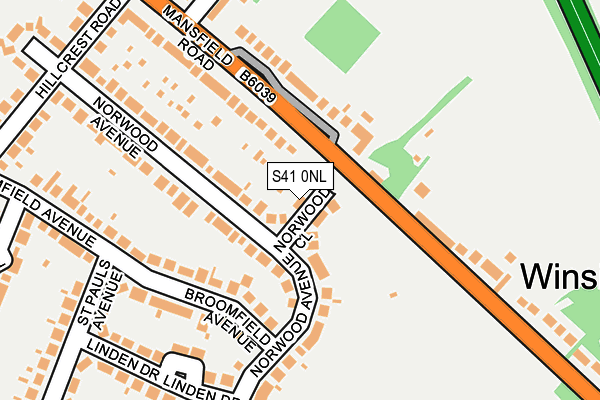 S41 0NL map - OS OpenMap – Local (Ordnance Survey)