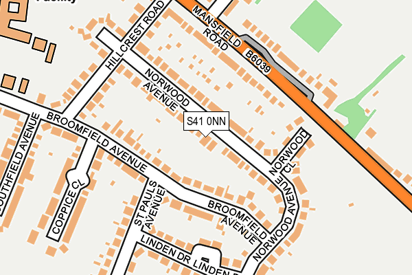 S41 0NN map - OS OpenMap – Local (Ordnance Survey)
