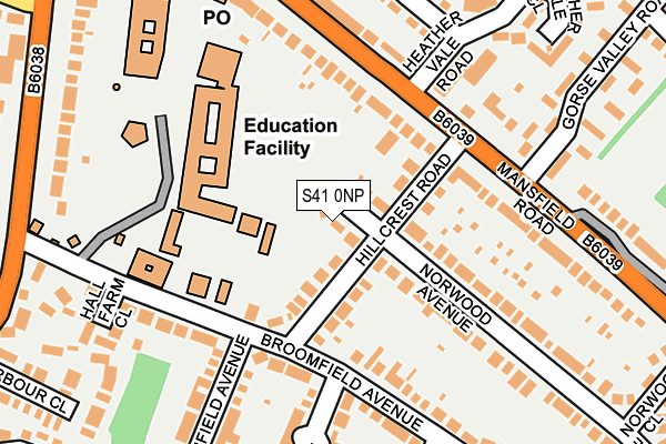 S41 0NP map - OS OpenMap – Local (Ordnance Survey)