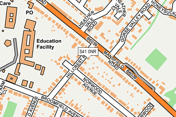 S41 0NR map - OS OpenMap – Local (Ordnance Survey)