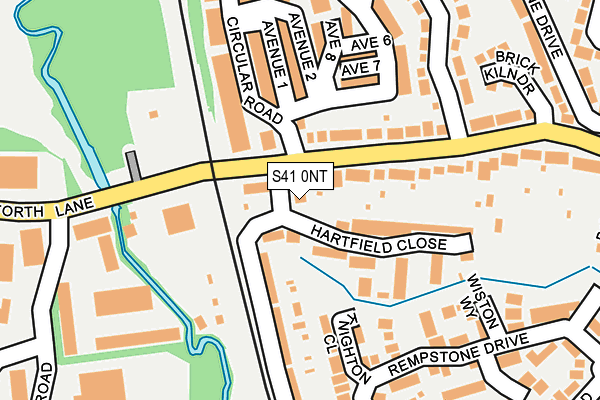 S41 0NT map - OS OpenMap – Local (Ordnance Survey)
