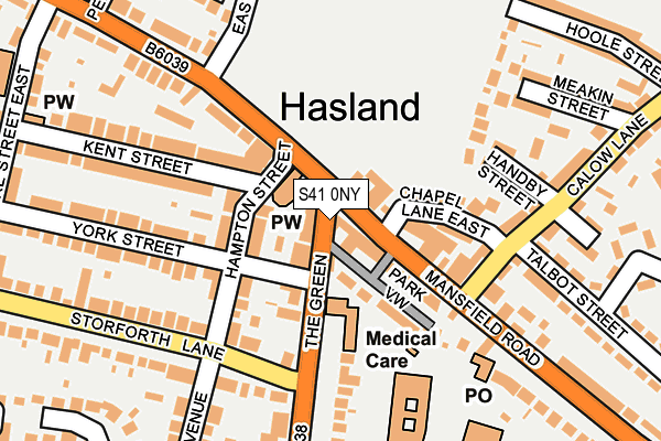 S41 0NY map - OS OpenMap – Local (Ordnance Survey)