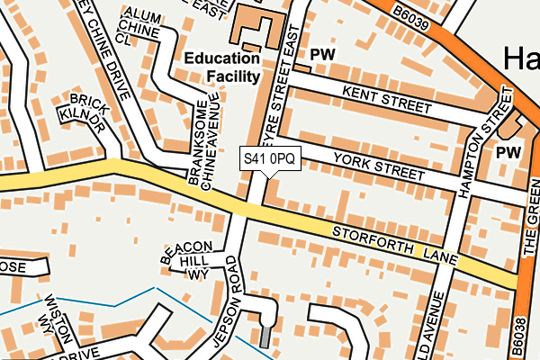 S41 0PQ map - OS OpenMap – Local (Ordnance Survey)