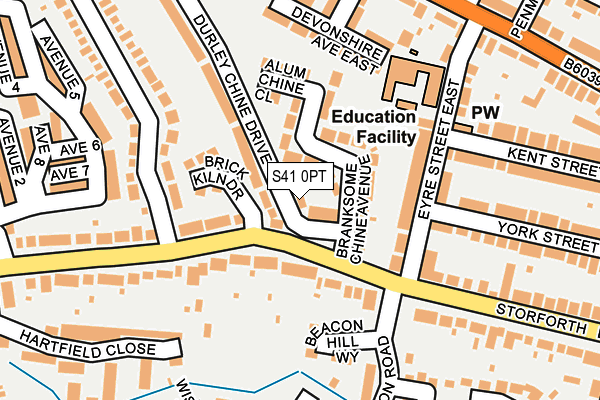 S41 0PT map - OS OpenMap – Local (Ordnance Survey)