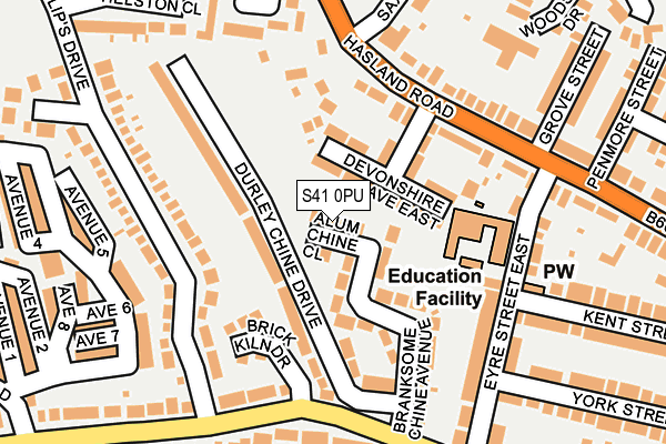 S41 0PU map - OS OpenMap – Local (Ordnance Survey)