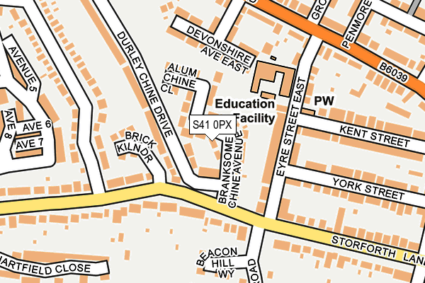 S41 0PX map - OS OpenMap – Local (Ordnance Survey)