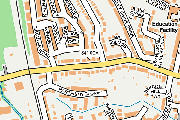 S41 0QA map - OS OpenMap – Local (Ordnance Survey)