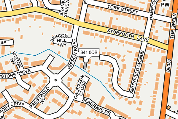 S41 0QB map - OS OpenMap – Local (Ordnance Survey)