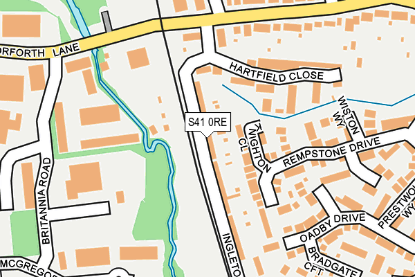 S41 0RE map - OS OpenMap – Local (Ordnance Survey)