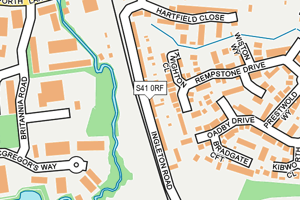 S41 0RF map - OS OpenMap – Local (Ordnance Survey)