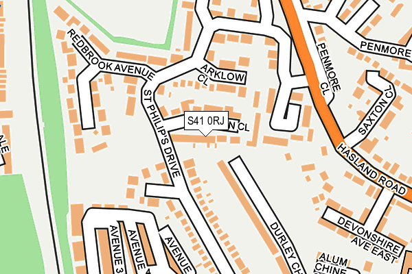 S41 0RJ map - OS OpenMap – Local (Ordnance Survey)