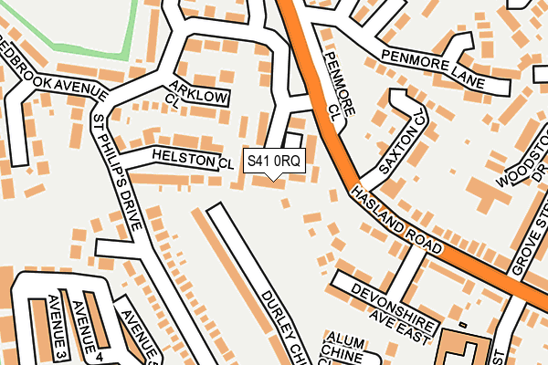 S41 0RQ map - OS OpenMap – Local (Ordnance Survey)