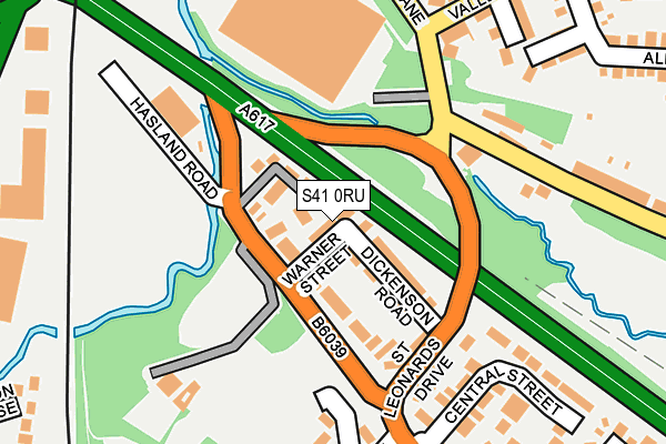 S41 0RU map - OS OpenMap – Local (Ordnance Survey)