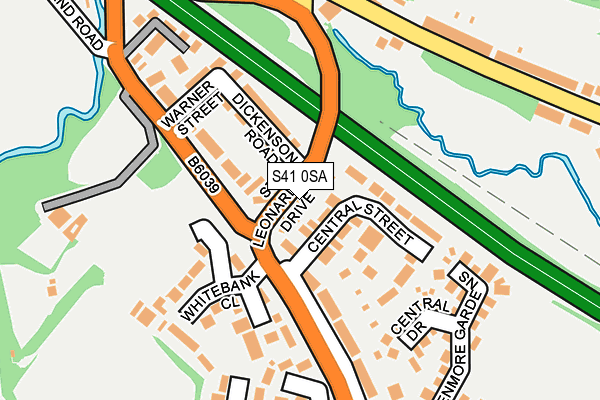 S41 0SA map - OS OpenMap – Local (Ordnance Survey)