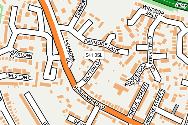 S41 0SL map - OS OpenMap – Local (Ordnance Survey)