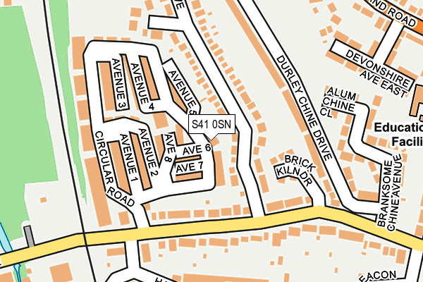 S41 0SN map - OS OpenMap – Local (Ordnance Survey)