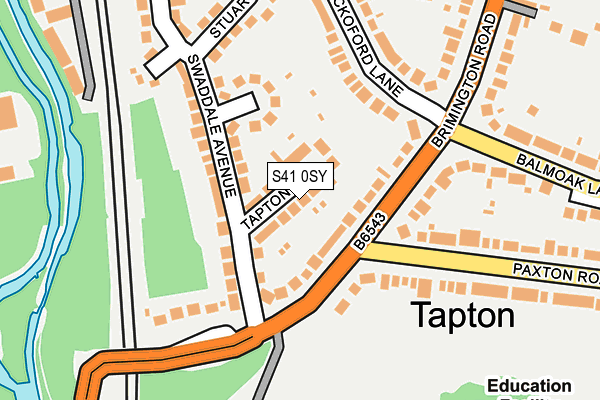 S41 0SY map - OS OpenMap – Local (Ordnance Survey)