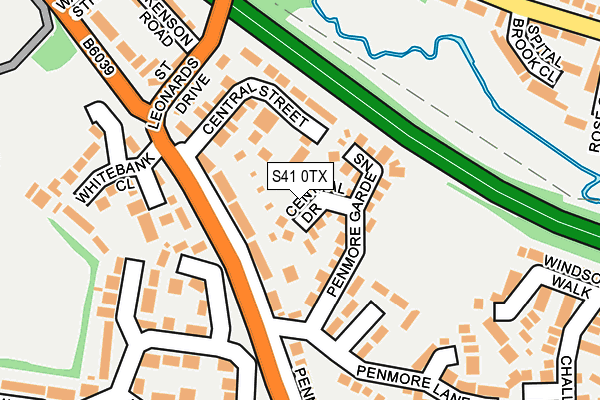 S41 0TX map - OS OpenMap – Local (Ordnance Survey)