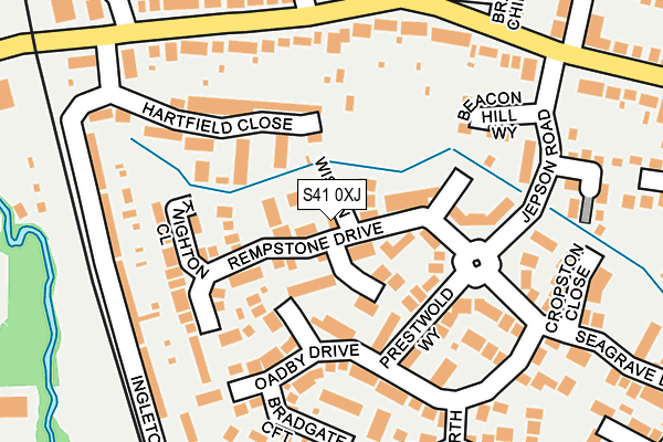 S41 0XJ map - OS OpenMap – Local (Ordnance Survey)