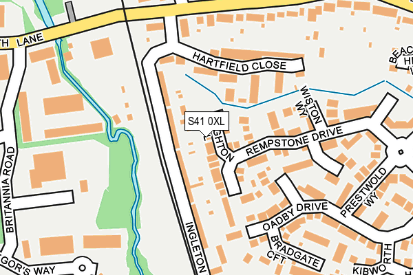 S41 0XL map - OS OpenMap – Local (Ordnance Survey)