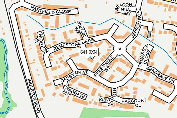 S41 0XN map - OS OpenMap – Local (Ordnance Survey)