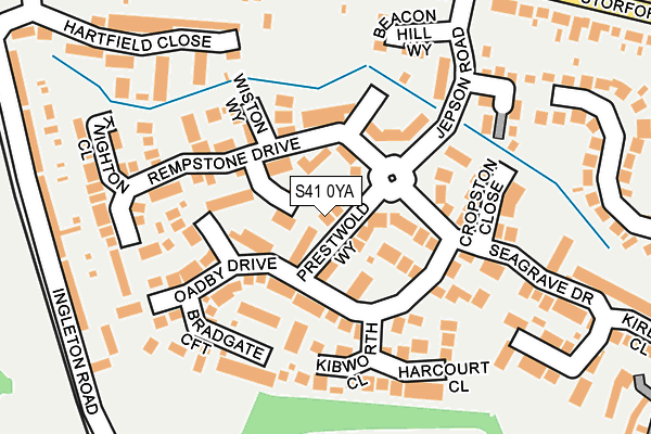 S41 0YA map - OS OpenMap – Local (Ordnance Survey)