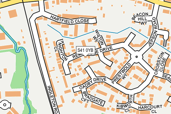 S41 0YB map - OS OpenMap – Local (Ordnance Survey)
