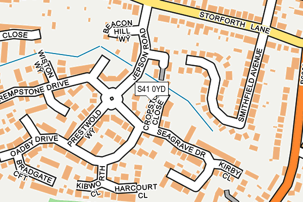 S41 0YD map - OS OpenMap – Local (Ordnance Survey)