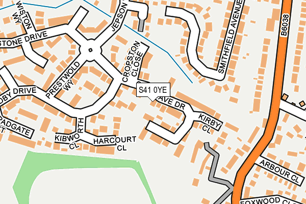 S41 0YE map - OS OpenMap – Local (Ordnance Survey)