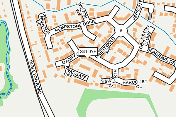 S41 0YF map - OS OpenMap – Local (Ordnance Survey)