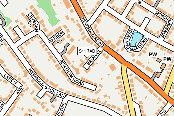 S41 7AD map - OS OpenMap – Local (Ordnance Survey)