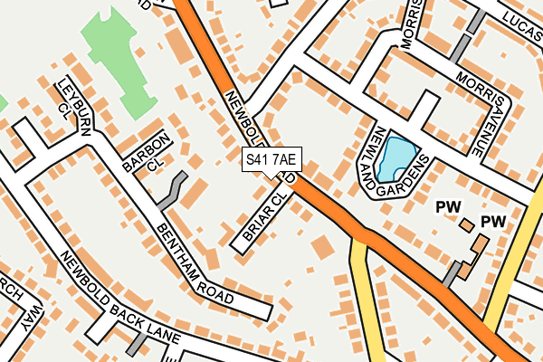 S41 7AE map - OS OpenMap – Local (Ordnance Survey)