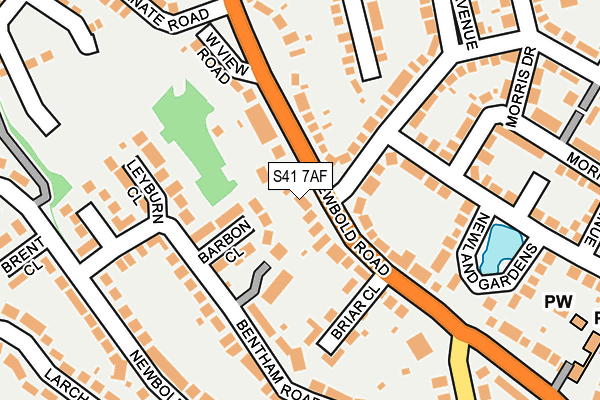 S41 7AF map - OS OpenMap – Local (Ordnance Survey)