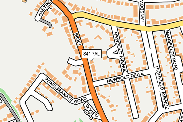 S41 7AL map - OS OpenMap – Local (Ordnance Survey)