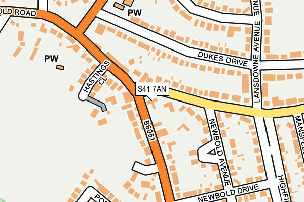 S41 7AN map - OS OpenMap – Local (Ordnance Survey)