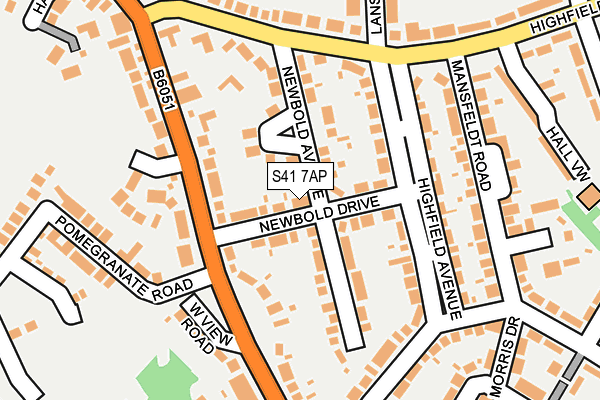 S41 7AP map - OS OpenMap – Local (Ordnance Survey)