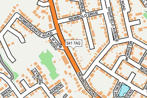 S41 7AQ map - OS OpenMap – Local (Ordnance Survey)