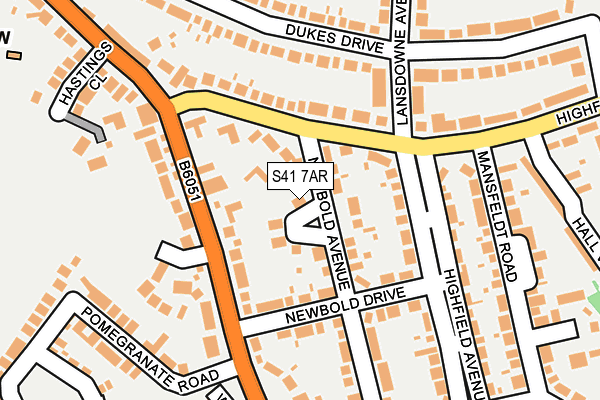 S41 7AR map - OS OpenMap – Local (Ordnance Survey)