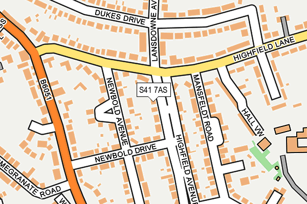S41 7AS map - OS OpenMap – Local (Ordnance Survey)