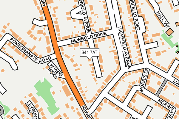 S41 7AT map - OS OpenMap – Local (Ordnance Survey)