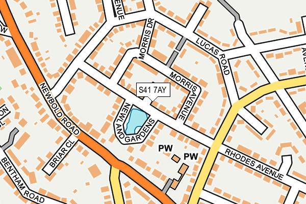 S41 7AY map - OS OpenMap – Local (Ordnance Survey)