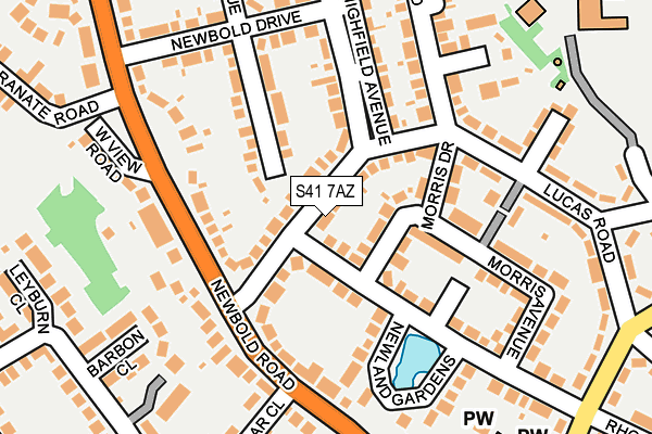 S41 7AZ map - OS OpenMap – Local (Ordnance Survey)