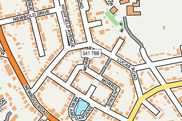 S41 7BB map - OS OpenMap – Local (Ordnance Survey)