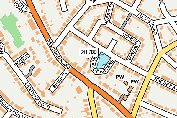 S41 7BD map - OS OpenMap – Local (Ordnance Survey)