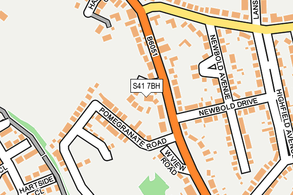 S41 7BH map - OS OpenMap – Local (Ordnance Survey)