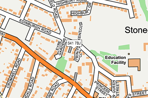 S41 7BJ map - OS OpenMap – Local (Ordnance Survey)