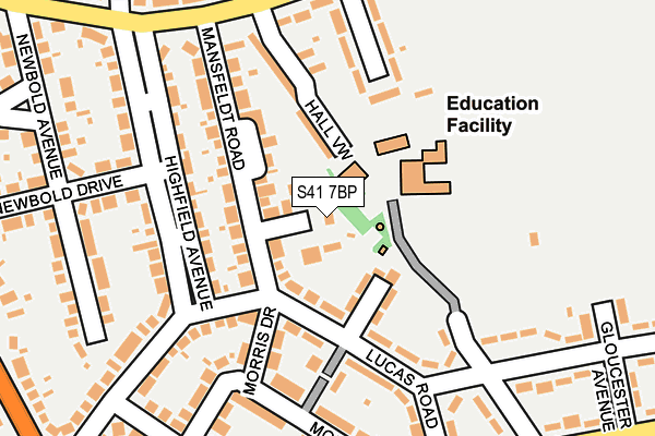 S41 7BP map - OS OpenMap – Local (Ordnance Survey)