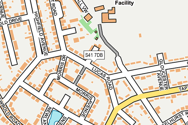 S41 7DB map - OS OpenMap – Local (Ordnance Survey)